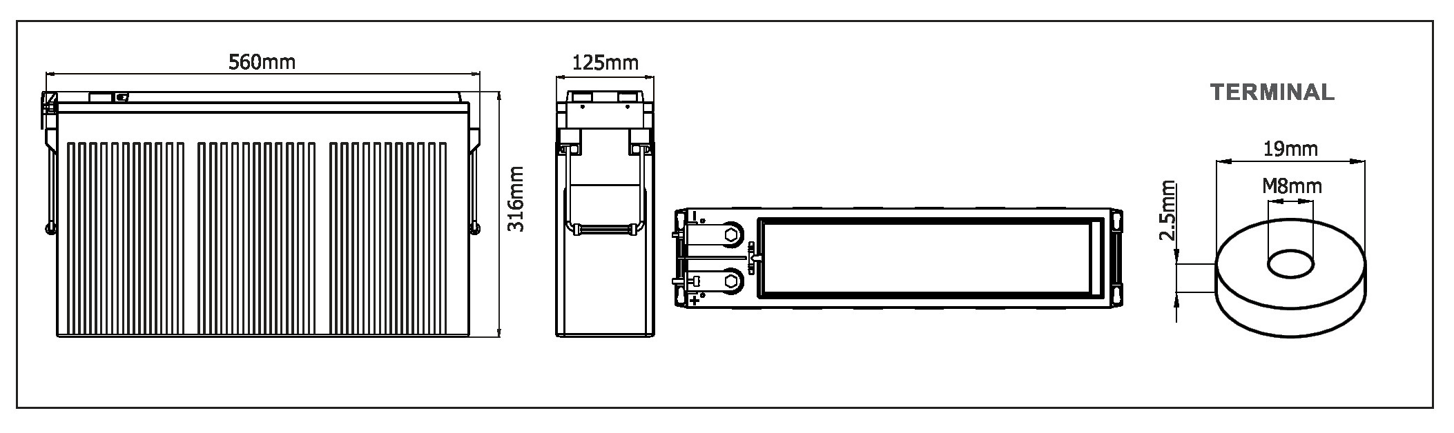 Компоновка аккумуляторной батареи Hresys VHR 12DFG170