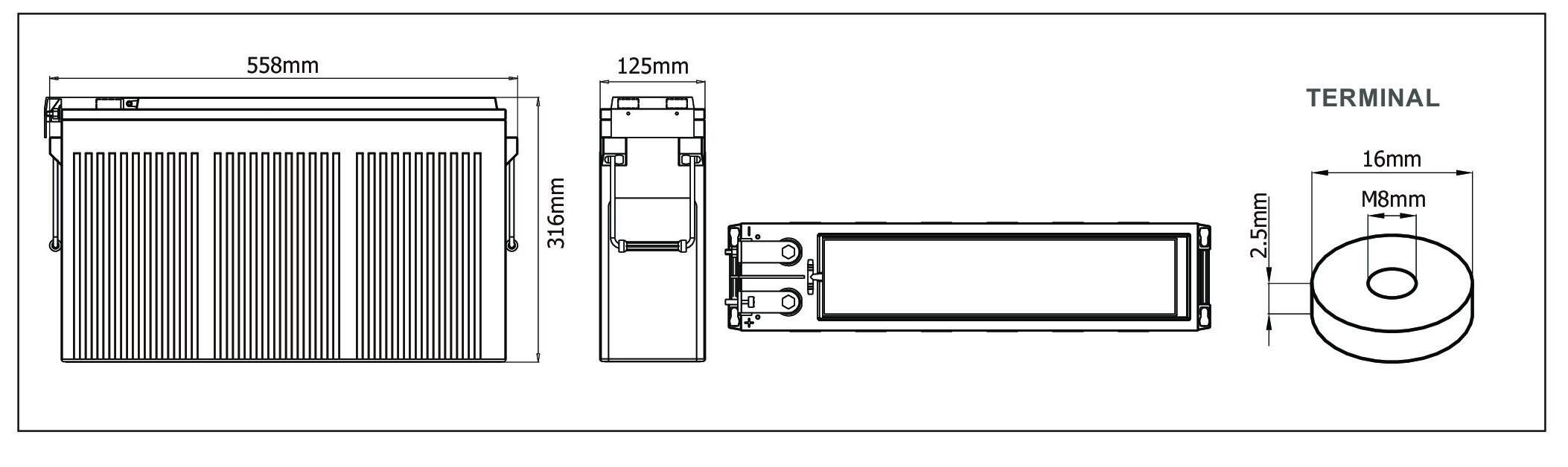 Компоновка аккумуляторной батареи Hresys VHR 12DFG190