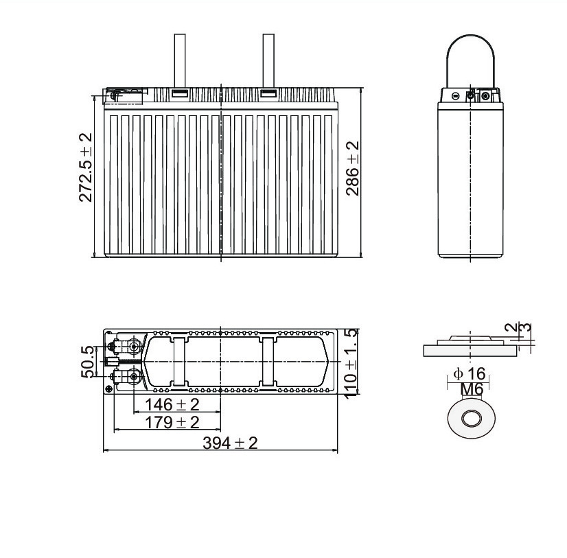 Компоновка аккумуляторной батареи Leoch LPF12-100
