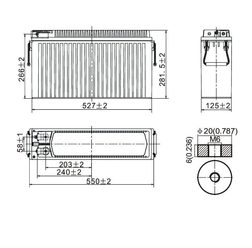 Компоновка аккумуляторной батареи Leoch LPF12-150V