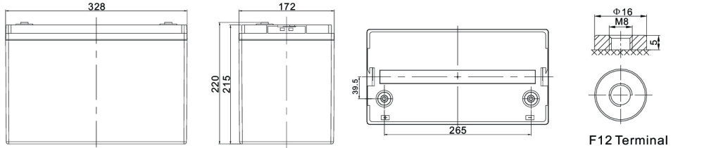 Компоновка аккумуляторной батареи Ritar DG12-100