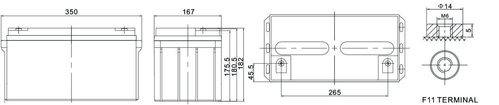 Компоновка аккумуляторной батареи Ritar DG12-70