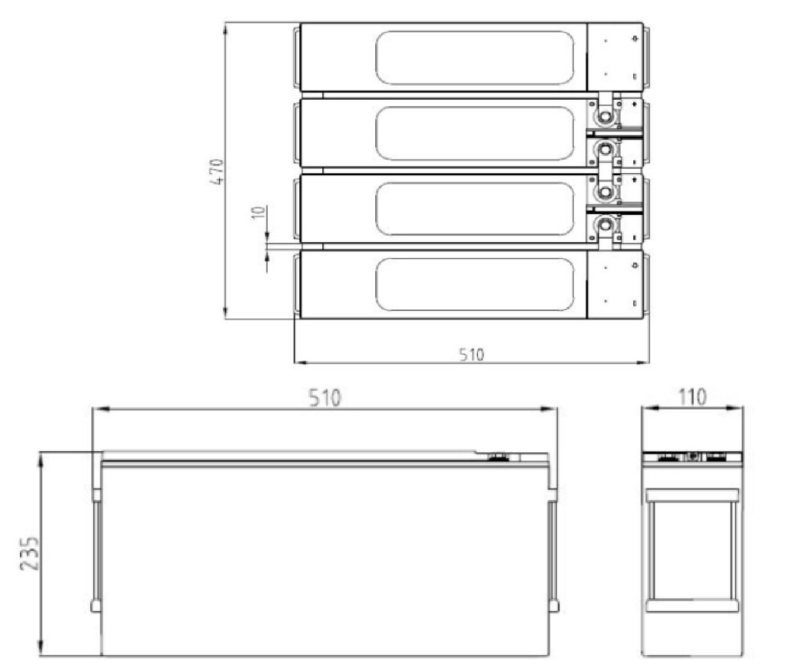 Компоновка аккумуляторной батареи Sunlight 12 STB 100 FA