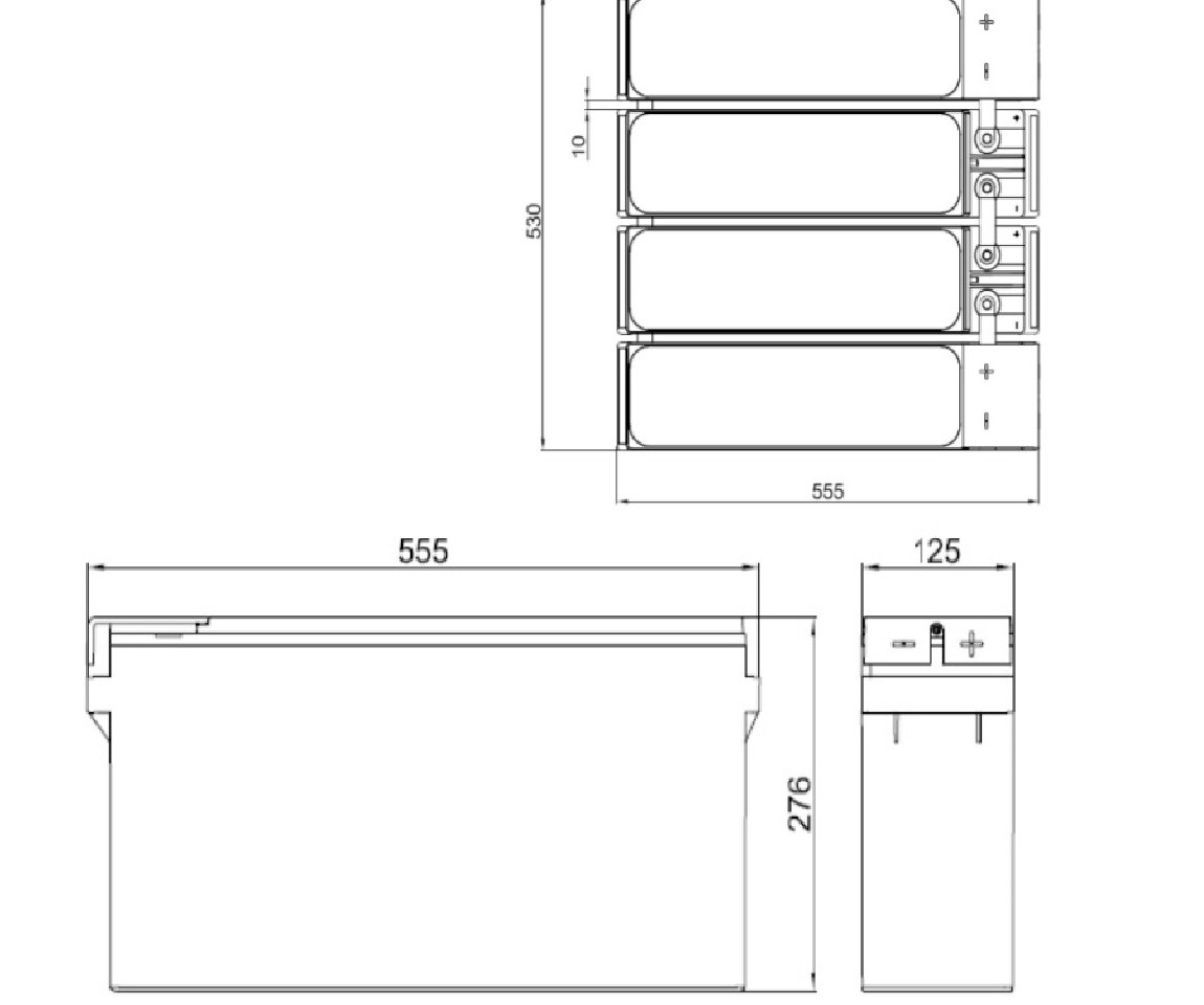 Компоновка аккумуляторной батареи Sunlight 12 STB 150 FA